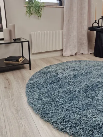 Lounge Ryamatta 240 cm Rund - Petrolblå - Products - Textil & mattor - Matta - Modern matta - Ryamatta