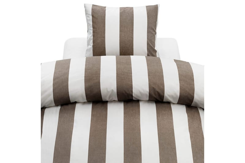 Påslakanset Enkelsäng 2-Dels Block stripe, Brun