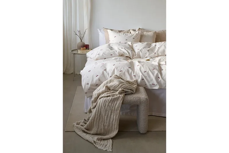 Påslakanset Enkelsäng 2-Dels Körsbär Sand - Products - Textil & mattor - Sängkläder - Bäddset & påslakanset - Påslakanset enkelsäng