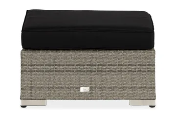 Bahamas Divanmodul - Loungebord utomhus 75x75 cm till soffgrupp i konstrotting med glasskiva - Grå / Svart dyna - Products - Utemöbler & utemiljö - Övrigt utemöbler - Moduler utesoffa