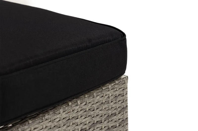 Bahamas Högermodul utomhus 140 cm i konstrotting - Grå / Svarta dynor - Products - Utemöbler & utemiljö - Övrigt utemöbler - Moduler utesoffa