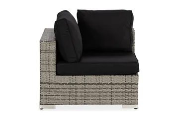 Bahamas Hörnmodul utomhus i konstrotting - Grå / Svarta dynor - Products - Utemöbler & utemiljö - Övrigt utemöbler - Moduler utesoffa