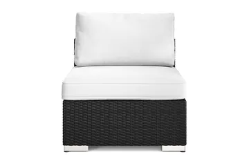 Bahamas Mittmodul utomhus i konstrotting med Ljus vattenavisande dyna - Svart / Vit - Products - Utemöbler & utemiljö - Övrigt utemöbler - Moduler utesoffa - Mittmodul utesoffa