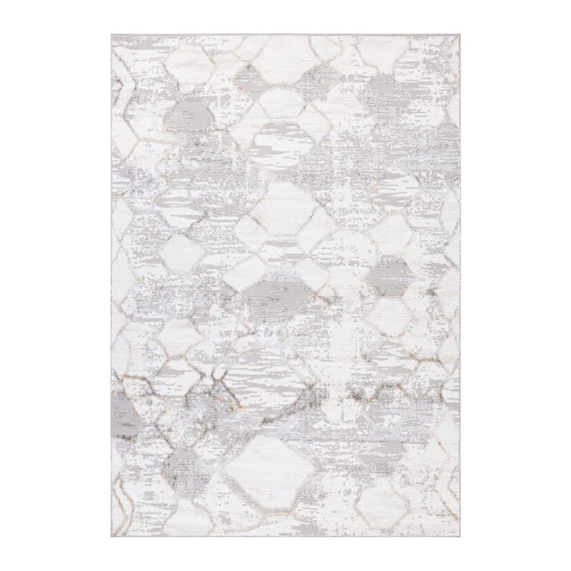 Matta Vanor 133x190 cm, Silver/vit