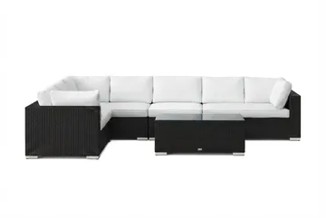 Bahamas L-formad utesoffa vänster, 7-sits med bord - Svart - Products - Utemöbler & utemiljö - Loungem öbler - Loungeset & loungegrupp