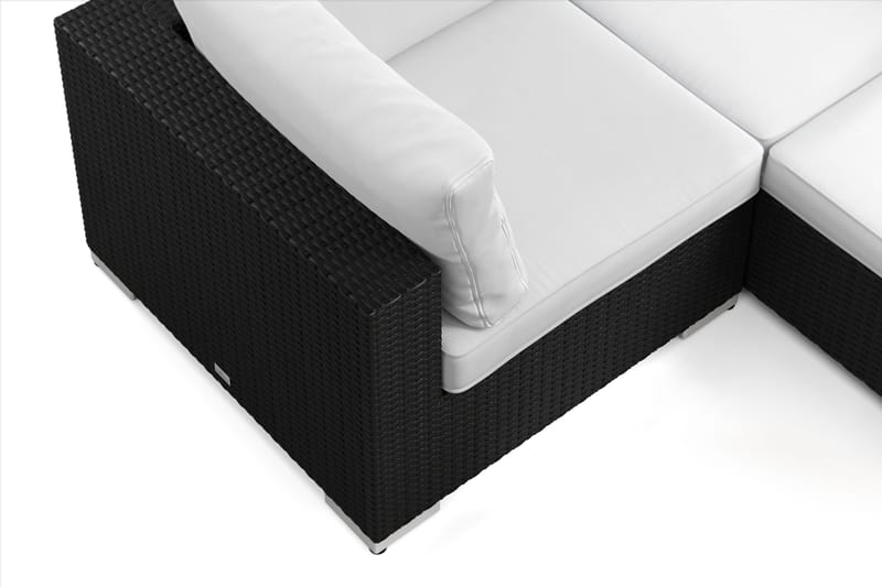 Bahamas U-formad utomhus loungegrupp 8-sits med vändbar divan och bord - Svart - Products - Utemöbler & utemiljö - Loungemöbler - Loungeset & loungegrupp