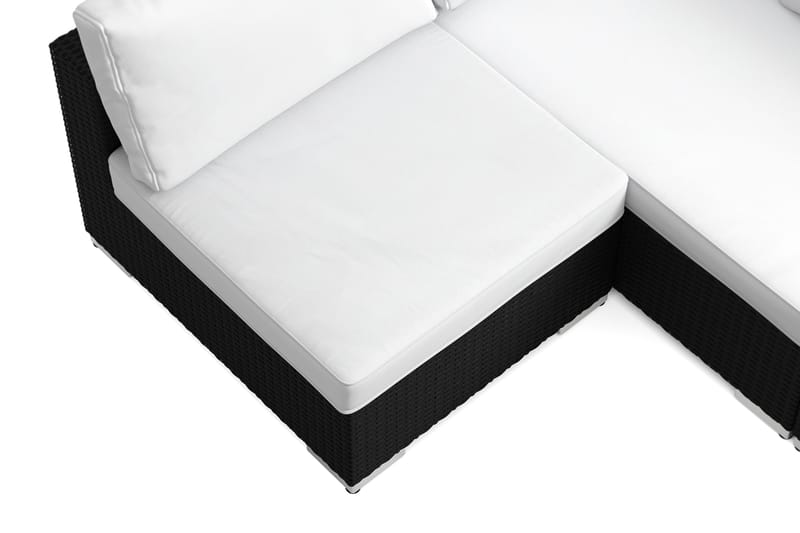 Bahamas U-formad utomhus loungegrupp med öppet avslut, 8-sits med bord och hylla - Svart - Products - Utemöbler & utemiljö - Loungemöbler - Loungeset & loungegrupp