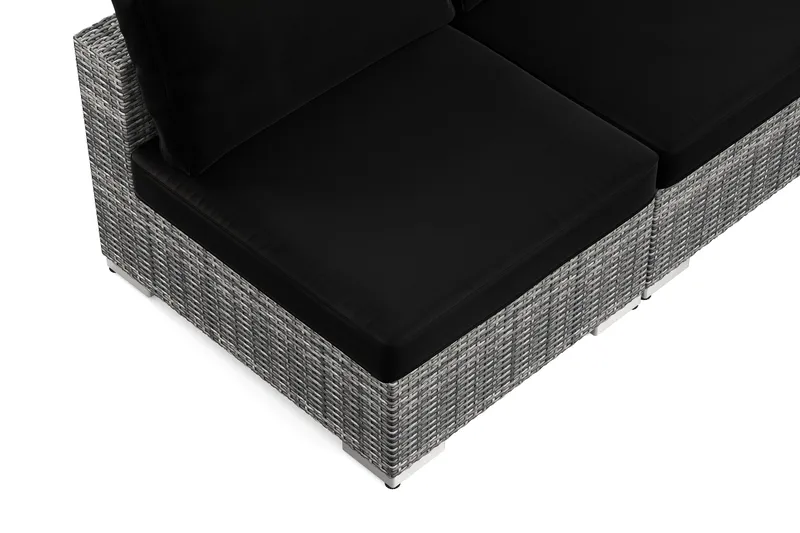 Bahamas U-formad utomhus loungegrupp med öppet avslut, 9-sits med bord och hylla - Grå - Products - Utemöbler & utemiljö - Loungemöbler - Loungeset & loungegrupp