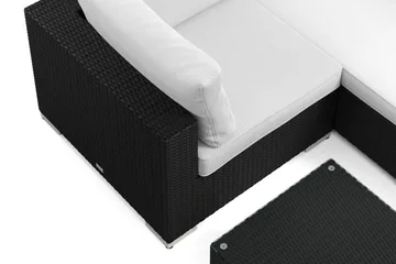 Bahamas U-formad utomhus loungegrupp med stängt avslut, 7-sits med bord - Svart - Products - Utemöbler & utemiljö - Loungemöbler - Loungeset & loungegrupp