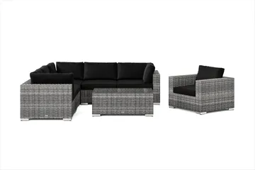 Bahamas utomhus hörnsoffa 6-sits vändbar med fåtölj och bord - Grå - Products - Utemöbler & utemiljö - Loungemöbler - Loungeset & loungegrupp