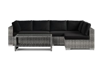 Bahamas utomhus loungegrupp 5-sits med vändbar schäslong och bord med hylla - Grå - Products - Utemöbler & utemiljö - Loungemöbler - Loungeset & loungegrupp