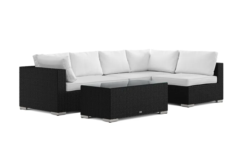 Bahamas utomhus loungegrupp 5-sits med vändbar schäslong och bord, Svart