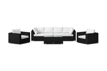 Bahamas utomhus soffgrupp 6-sits med två fåtöljer och bord - Svart - Products - Utemöbler & utemiljö - Loungemöbler - Loungeset & loungegrupp