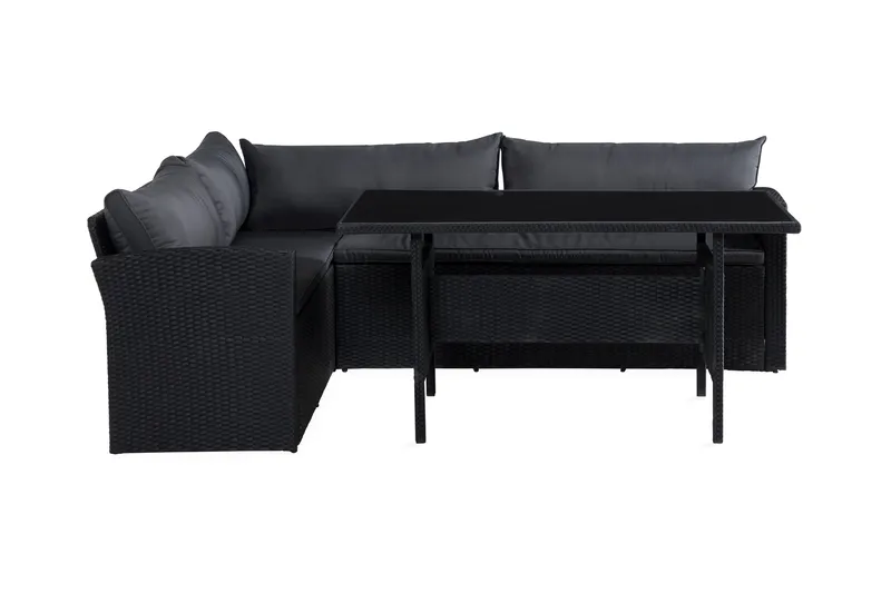 James Light Soffgrupp och Loungegrupp Utomhus 5-sits i konstrotting för trädgård och uteplats - Svart / Svarta dynor - Products - Utemöbler & utemiljö - Loungemöbler - Loungeset & loungegrupp