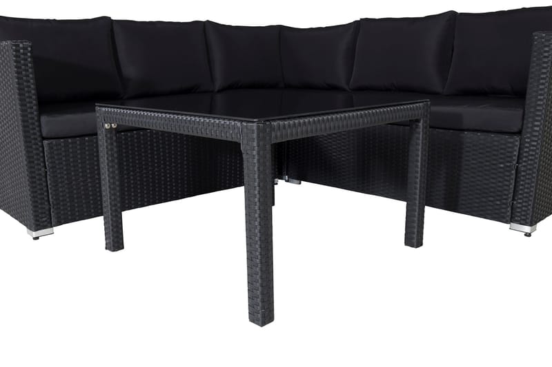 Kuba Loungegrupp Utomhus med Dynor - Svart - Products - Utemöbler & utemiljö - Loungemöbler - Loungeset & loungegrupp