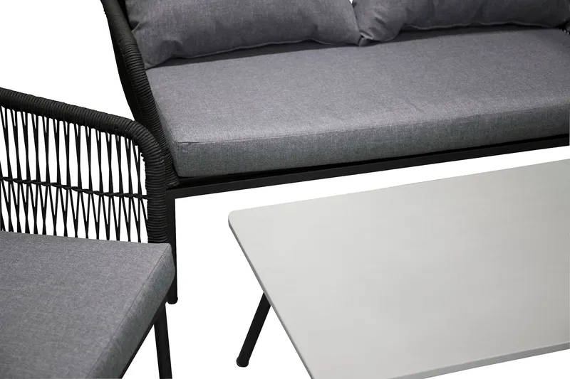 Lindos Loungegrupp Utomhus - Svart/Grå - Products - Utemöbler & utemiljö - Loungemöbler - Loungeset & loungegrupp