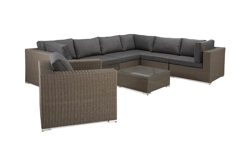 Marcus Loungegrupp - Brun / Svarta dynor - Products - Utemöbler & utemiljö - Loungemöbler - Loungeset & loungegrupp