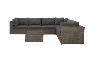 Marcus Loungegrupp - Brun / Svarta dynor - Products - Utemöbler & utemiljö - Loungemöbler - Loungeset & loungegrupp