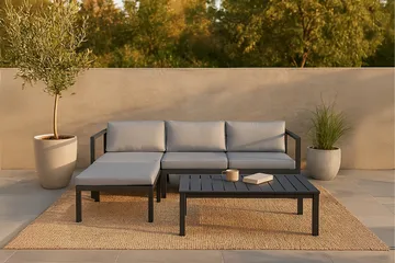 Salvador Loungegrupp Utomhus - Grå/Svart - Products - Utemöbler & utemiljö - Loungemöbler - Loungeset & loungegrupp