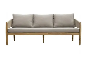 Siana 4-sits Loungegrupp i trä utseende med repdetaljer - Natur / Beige - Products - Utemöbler & utemiljö - Loungemöbler - Loungeset & loungegrupp