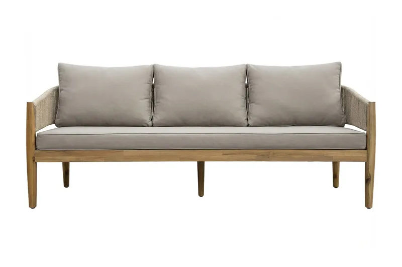 Siana 4-sits Loungegrupp i trä utseende med repdetaljer - Natur / Beige - Products - Utemöbler & utemiljö - Loungemöbler - Loungeset & loungegrupp