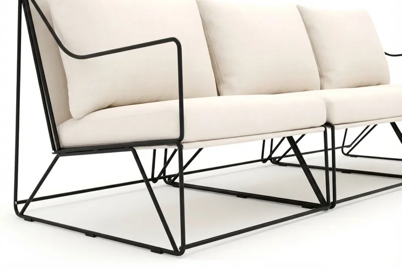 Usteryd 3 sits Loungesoffa - Svart/Beige - Products - Utemöbler & utemiljö - Loungemöbler - Loungesoffor