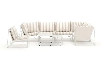 Usteryd utomhus hörnsoffa 6-sits vändbar med fåtölj - Beige/Striped - Products - Utemöbler & utemiljö - Loungemöbler - Loungeset & loungegrupp