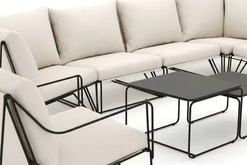 Usteryd utomhus hörnsoffa 8-sits vändbar med fåtölj - Svart/Beige - Products - Utemöbler & utemiljö - Loungemöbler - Loungesoffor