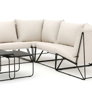 Usteryd utomhus L-soffa 7-sits vändbar - Svart/Beige - Products - Utemöbler & utemiljö - Loungemöbler - Loungesoffor