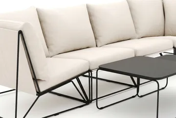 Usteryd utomhus rak 4-sits soffa - Svart/Beige - Products - Utemöbler & utemiljö - Loungemöbler - Loungesoffor