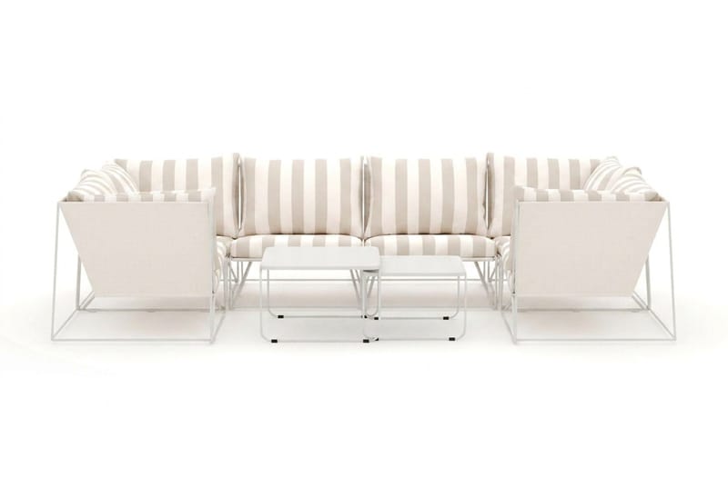 Usteryd utomhus U-soffa 6-sits med stängt avslut - Beige/Striped - Products - Utemöbler & utemiljö - Loungemöbler - Loungeset & loungegrupp