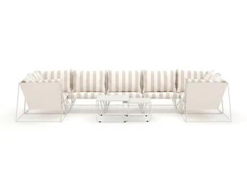 Usteryd utomhus U-soffa 7-sits med stängt avslut - Beige/Striped - Products - Utemöbler & utemiljö - Loungemöbler - Loungeset & loungegrupp