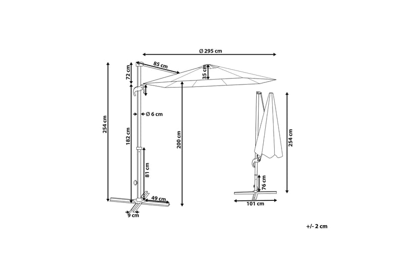Calimera Hängparasoll 295 cm - Grå/Vit - Products - Utemöbler & utemiljö - Solskydd - Parasoll - Hängparasoll
