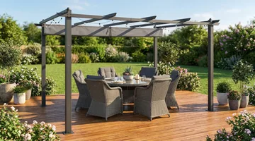 Porto Stor Pergola 4x3 m i aluminium med tak - Mörkgrå - Products - Utemöbler & utemiljö - Solskydd - Pergola