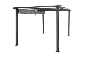 Porto Stor Pergola 4x3 m i aluminium med tak - Mörkgrå - Products - Utemöbler & utemiljö - Solskydd - Pergola