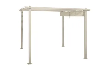 Porto Pergola 3x3 m i aluminium med tak för solskydd - Beige - Products - Utemöbler & utemiljö - Solskydd - Pergola