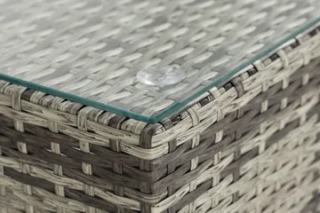 Bahamas Loungbord och Soffbord Utomhus 113 cm Konstrotting Glas - Grå - Products - Utemöbler & utemiljö - Utebord & trädgårdsbord - Loungebord & soffbord utomhus