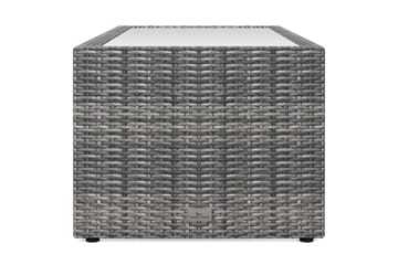Bahamas Soffbord med hylla Utomhus 113 cm Konstrotting - Grå - Products - Utemöbler & utemiljö - Utebord & trädgårdsbord - Loungebord & soffbord utomhus
