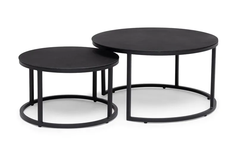 Hillerstorp Jet Set SatsUtebord Rund, Glas/Svart