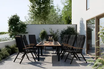 Las Vegas Förlängningsbart Matbord 152-210x90 cm - Svart / Natur - Products - Utemöbler & utemiljö - Utebord & trädgårdsbord - Matbord utomhus