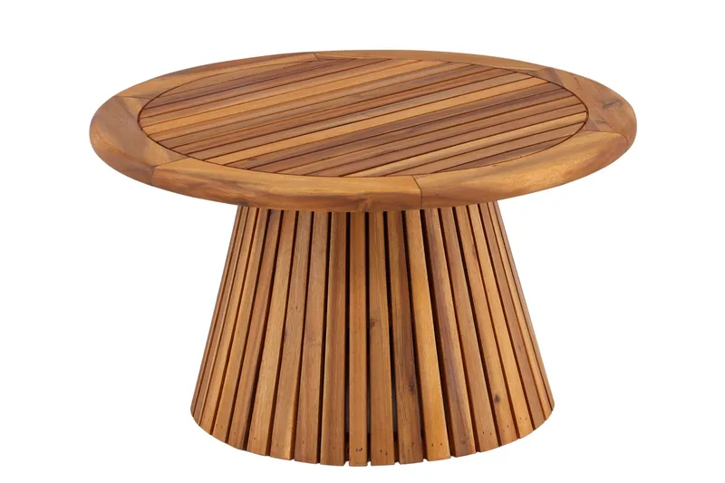 Lumpur Runt Soffbord och Sidobord Ribbor Utomhus 70 cm - Brun - Products - Utemöbler & utemiljö - Utebord & trädgårdsbord - Loungebord & soffbord utomhus