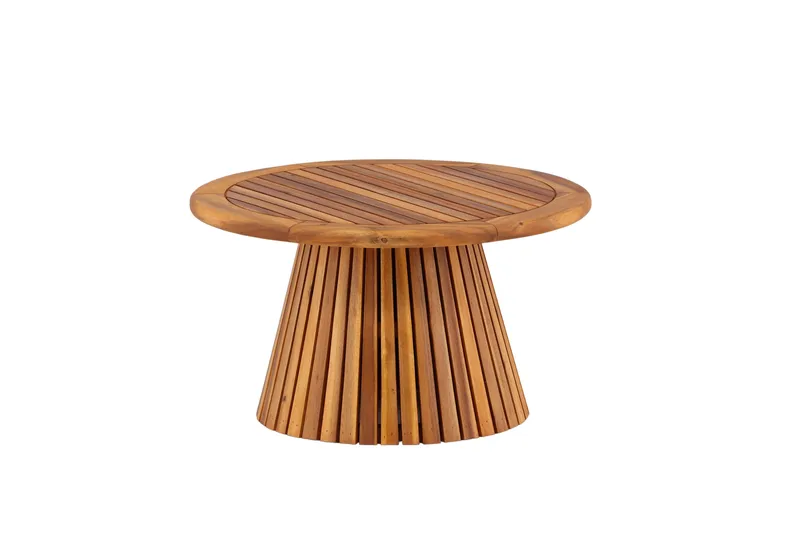 Lumpur Runt Soffbord och Sidobord Ribbor Utomhus 70 cm - Brun - Products - Utemöbler & utemiljö - Utebord & trädgårdsbord - Loungebord & soffbord utomhus