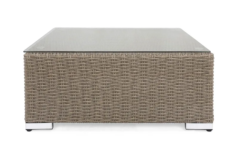 Marcus Loungebord och Soffbord Utomhus 70 cm Konstrotting Glas - Grå - Products - Utemöbler & utemiljö - Utebord & trädgårdsbord - Loungebord & soffbord utomhus