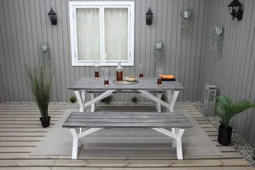 Scottsdale Matbord Utomhus 150 cm Grå/Vit - KWA - Products - Utemöbler & utemiljö - Utebord & trädgårdsbord - Matbord utomhus