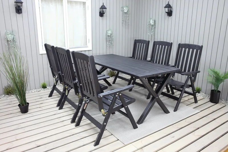 Scottsdale Matbord Utomhus 190 cm Svart - KWA - Products - Utemöbler & utemiljö - Utebord & trädgårdsbord - Matbord utomhus