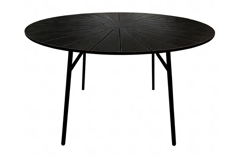 Tunis Runt Matbord utomhus 120 cm i aluminium metall, Svart
