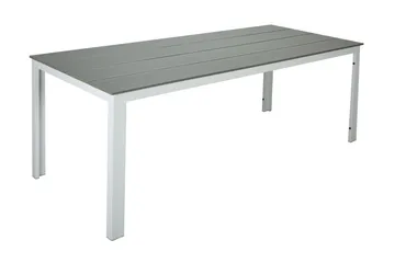 Tunis Stort Rektangulärt Matbord utomhus 205x90 cm i metall och plast - Vit/Grå - Products - Utemöbler & utemiljö - Utebord & trädgårdsbord - Matbord utomhus