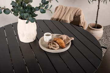 Break Matgrupp Utomhus Rund 120 cm + 4 st Lindos Karmstolar - Svart/Beige - Products - Utemöbler & utemiljö - Utegrupp - Matgrupp utomhus