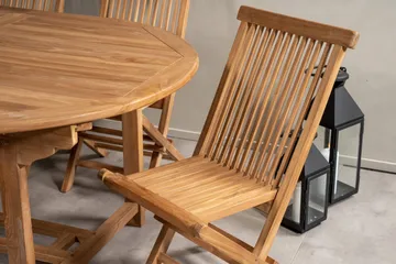 Kenya Matgrupp 180-240x120 cm + 6 Kenya Hopfällbar Stol - Brun - Products - Utemöbler & utemiljö - Utegrupp - Matgrupp utomhus