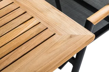 Las Vegas Matgrupp Utomhus 220-280 + 6 Thor Fåtölj - Svart/Teak/Svart - Products - Utemöbler & utemiljö - Utegrupp - Matgrupp utomhus